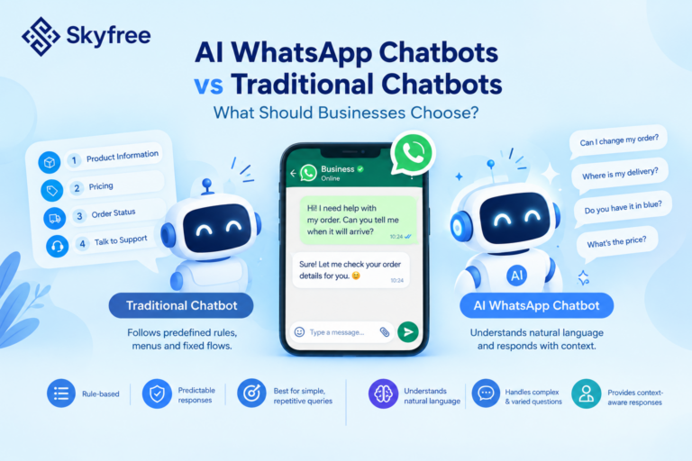 AI WhatsApp Chatbots vs Traditional Chatbots: What Should Businesses Choose?
